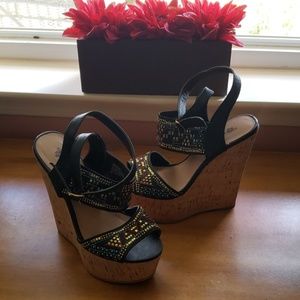 Vintage America wedges platforms cork heels Aztec